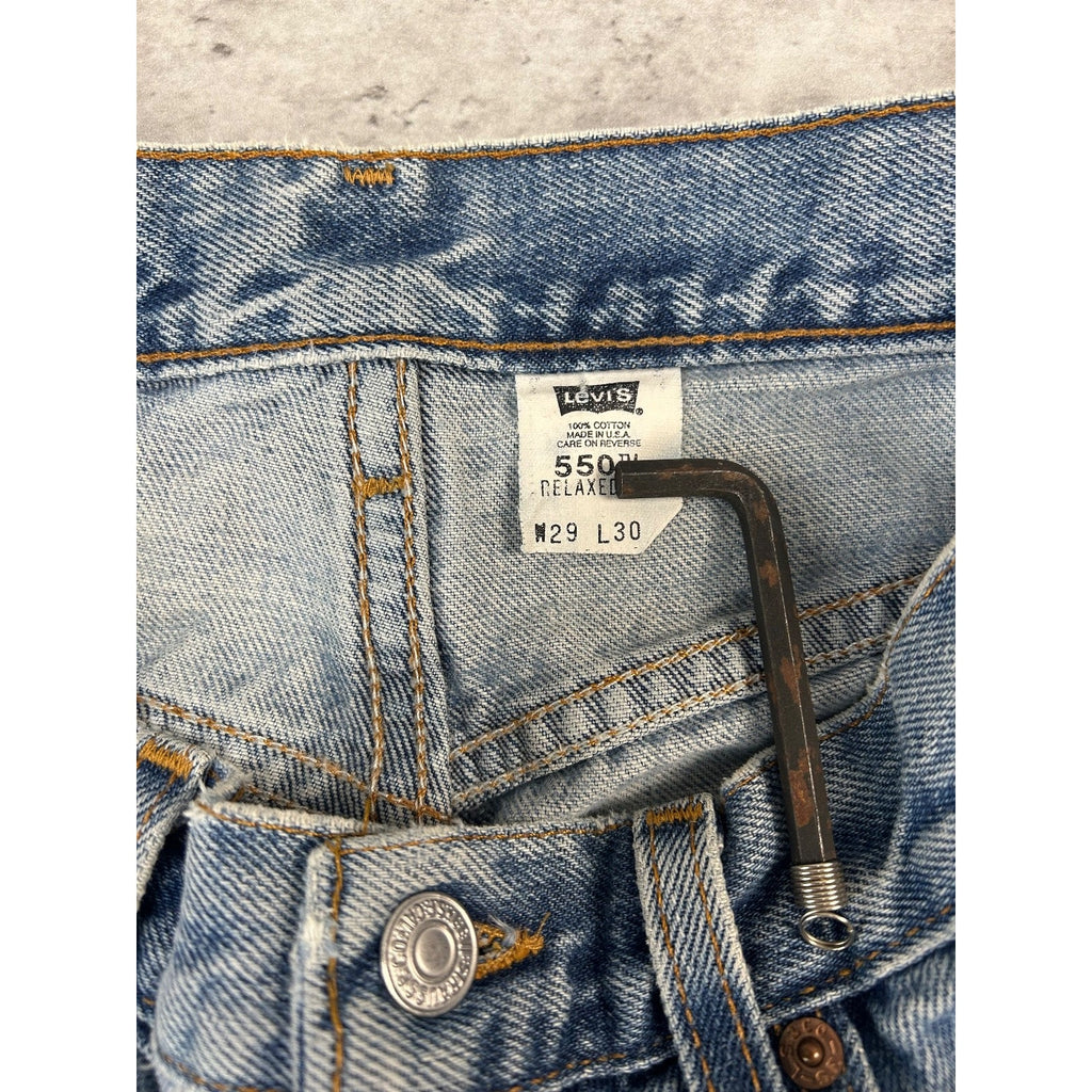 Vintage 90s Levis 550 Red Tab Medium Wash Denim Pants Size 29