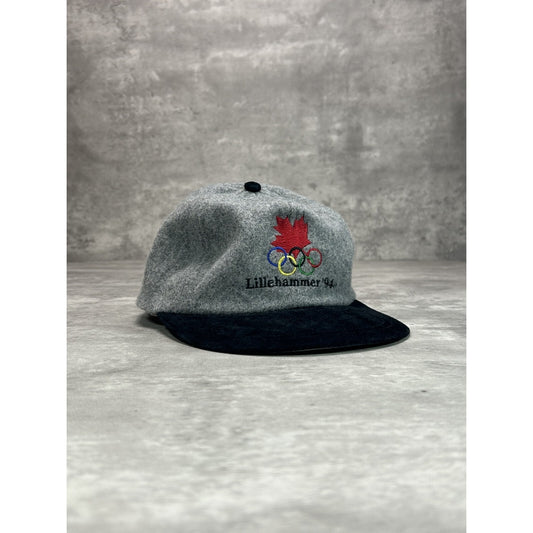 Vintage 1994 Lillehammer Olympics Embroidered Logo Wool Strapback Hat OSFA