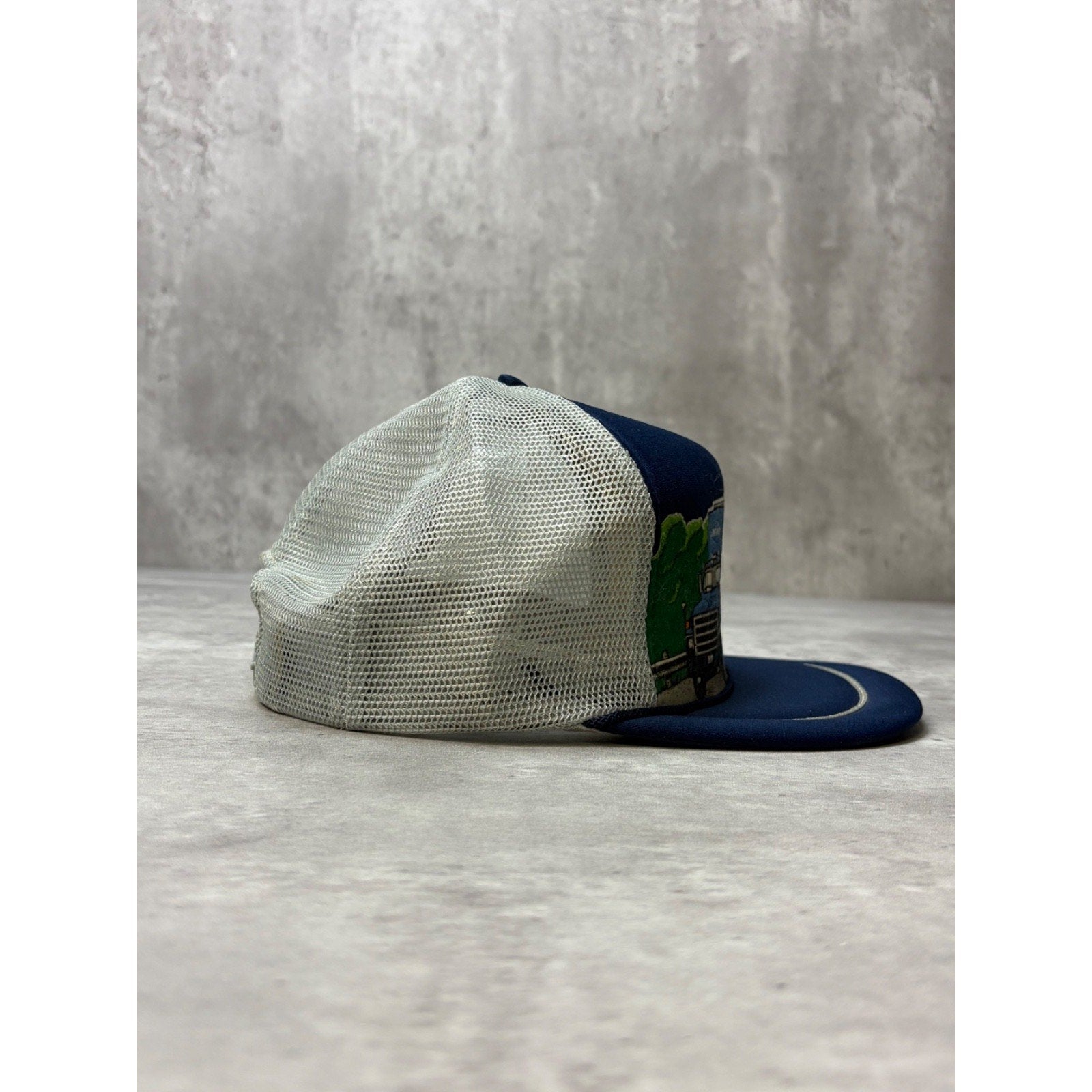 Vintage 90s Overnight Freight Trucking Graphic Trucker Snapback Hat OSFA