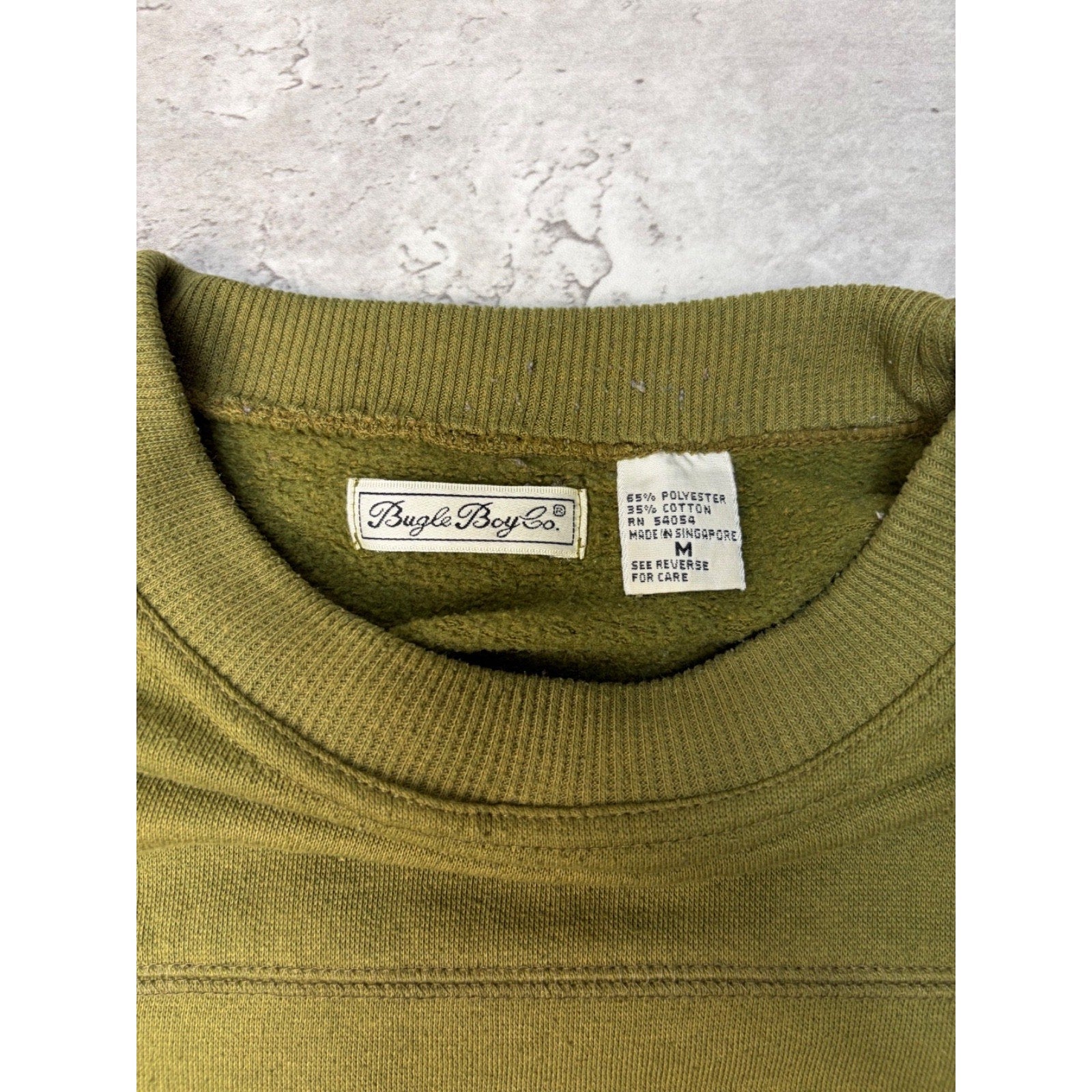 Vintage 90s Bugle Boys Embroidered Crest Earth Tone Sweatshirt Size Medium
