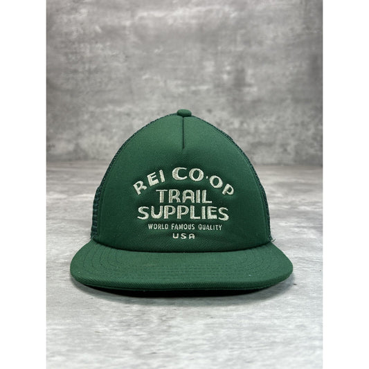 Vintage 90s Rei & Co Trail Supplies Embroidered Spellout Snapback Hat OSFA