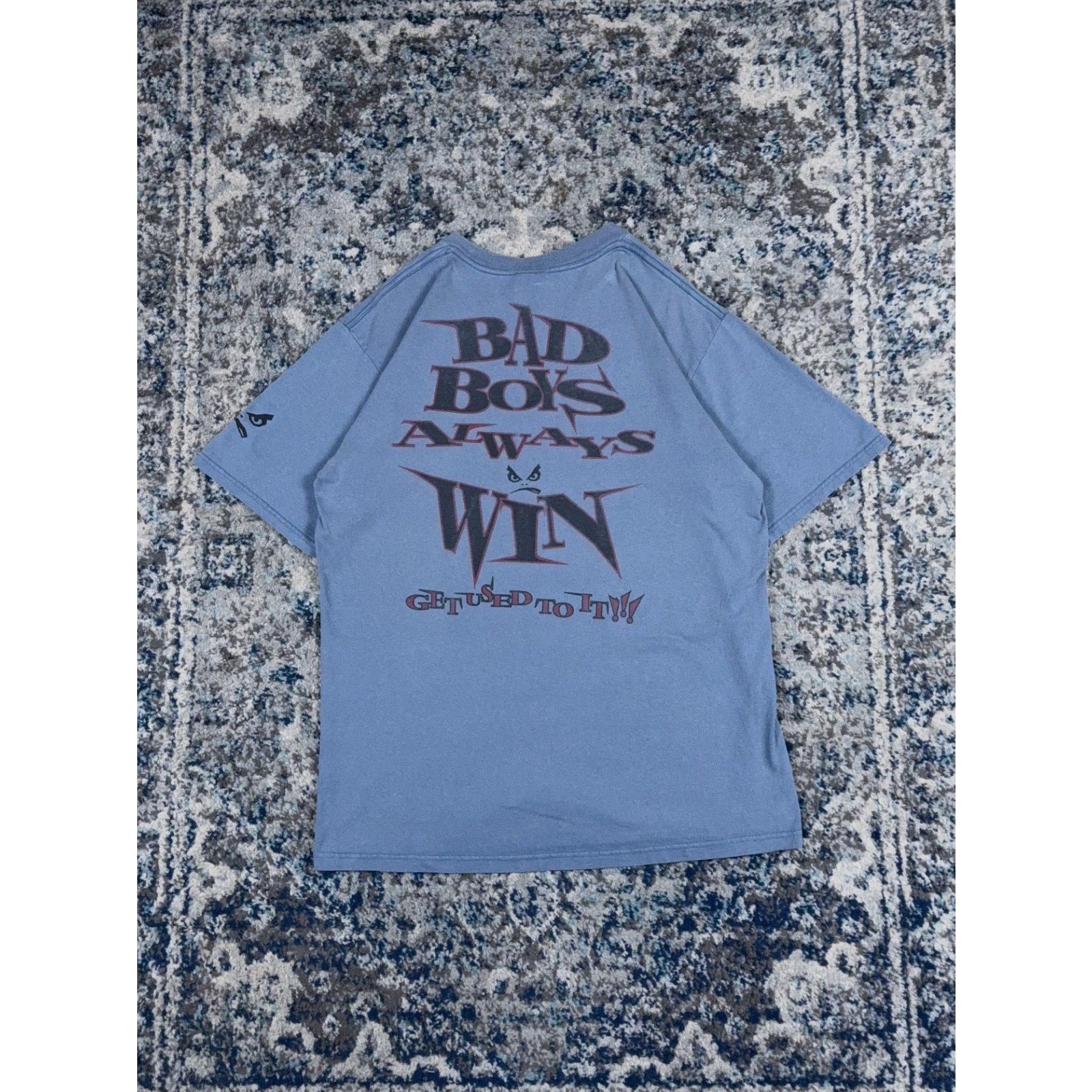 Vintage 90s Bad Boys Always Win Logo Graphic T-Shirt Size Large