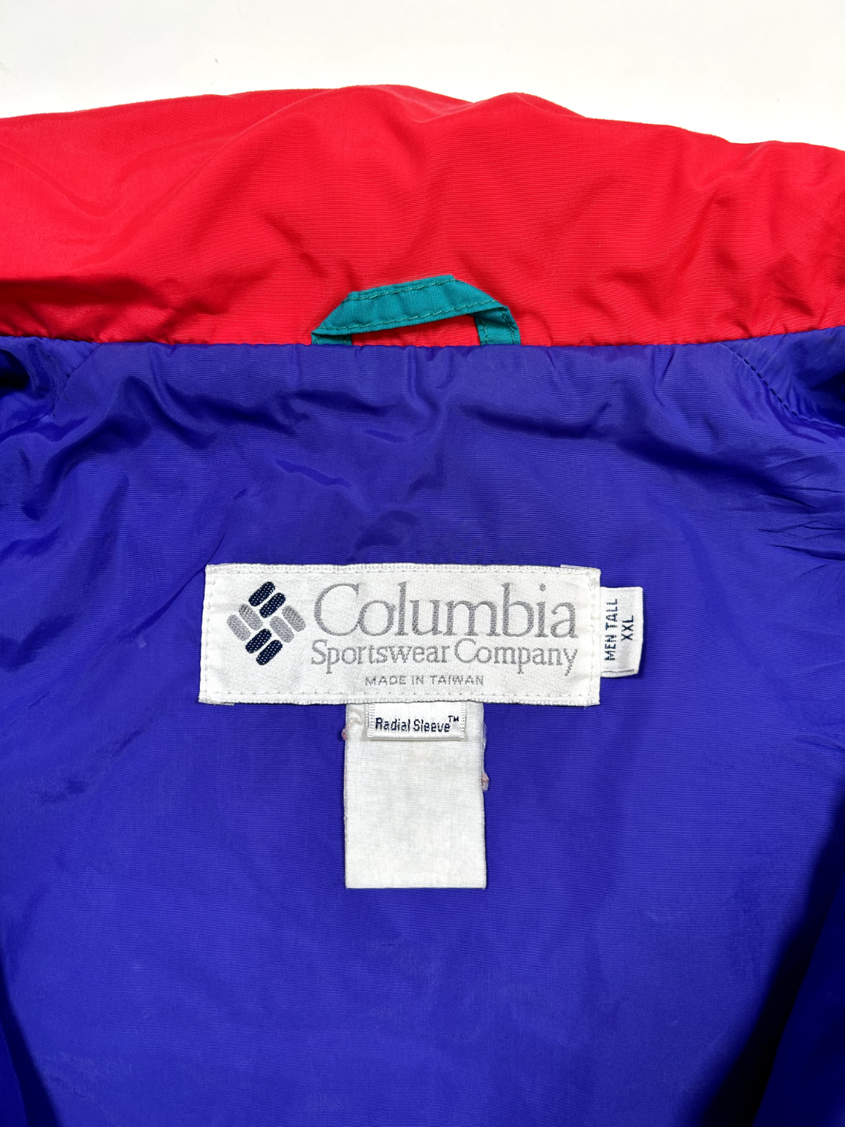 Vintage 90s Columbia Full Zip Nylon Radial Sleeve Windbreaker Jacket Sz 2XL Tall