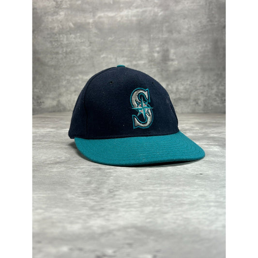 Vintage Seattle Mariners MLB Embroidered Logo Baseball Fitted Hat Size 7