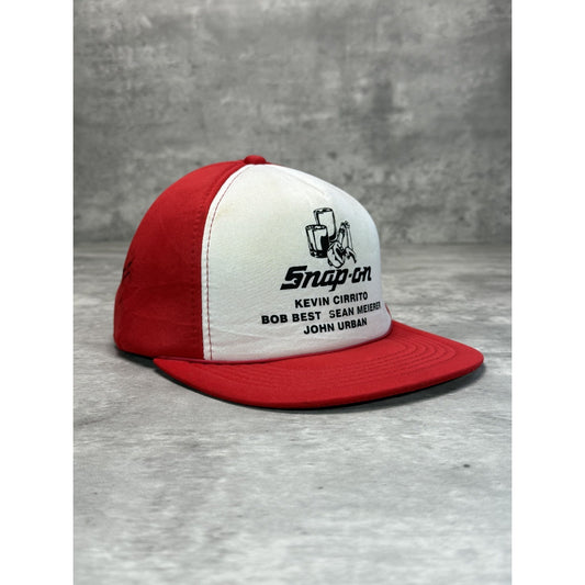 Vintage 90s Snap On Spellout Graphic Foam Two Tone Snapback Hat OSFA