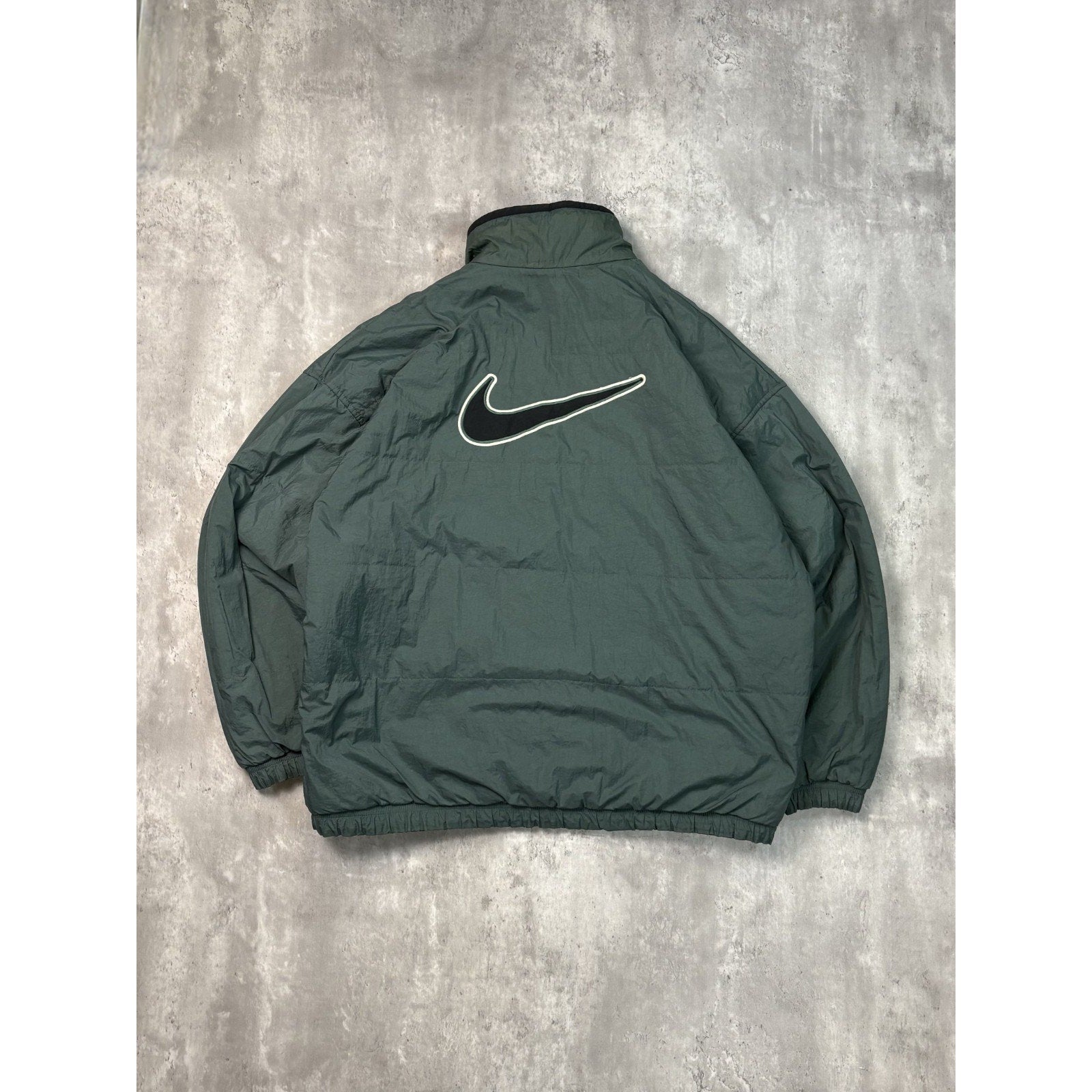 Vintage 90s Nike Embroidered Spellout Reversible Insulated Jacket Size XL