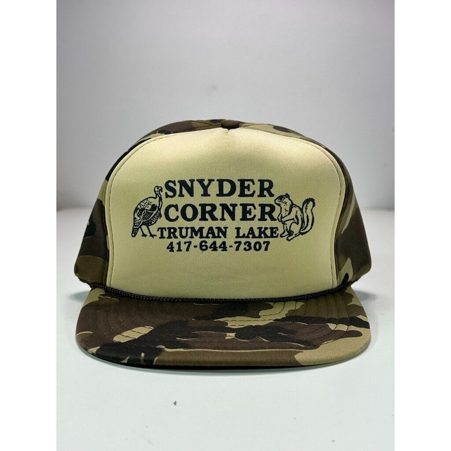 Vintage 90s Snyder Corner Hunting Camo Foam Snapback Hat OSFA