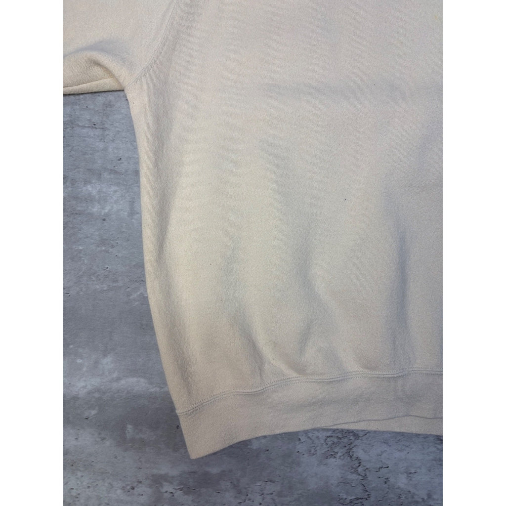 Vintage 2000s Nike Embroidered Mini Swoosh Cream Crewneck Sweatshirt Size Large