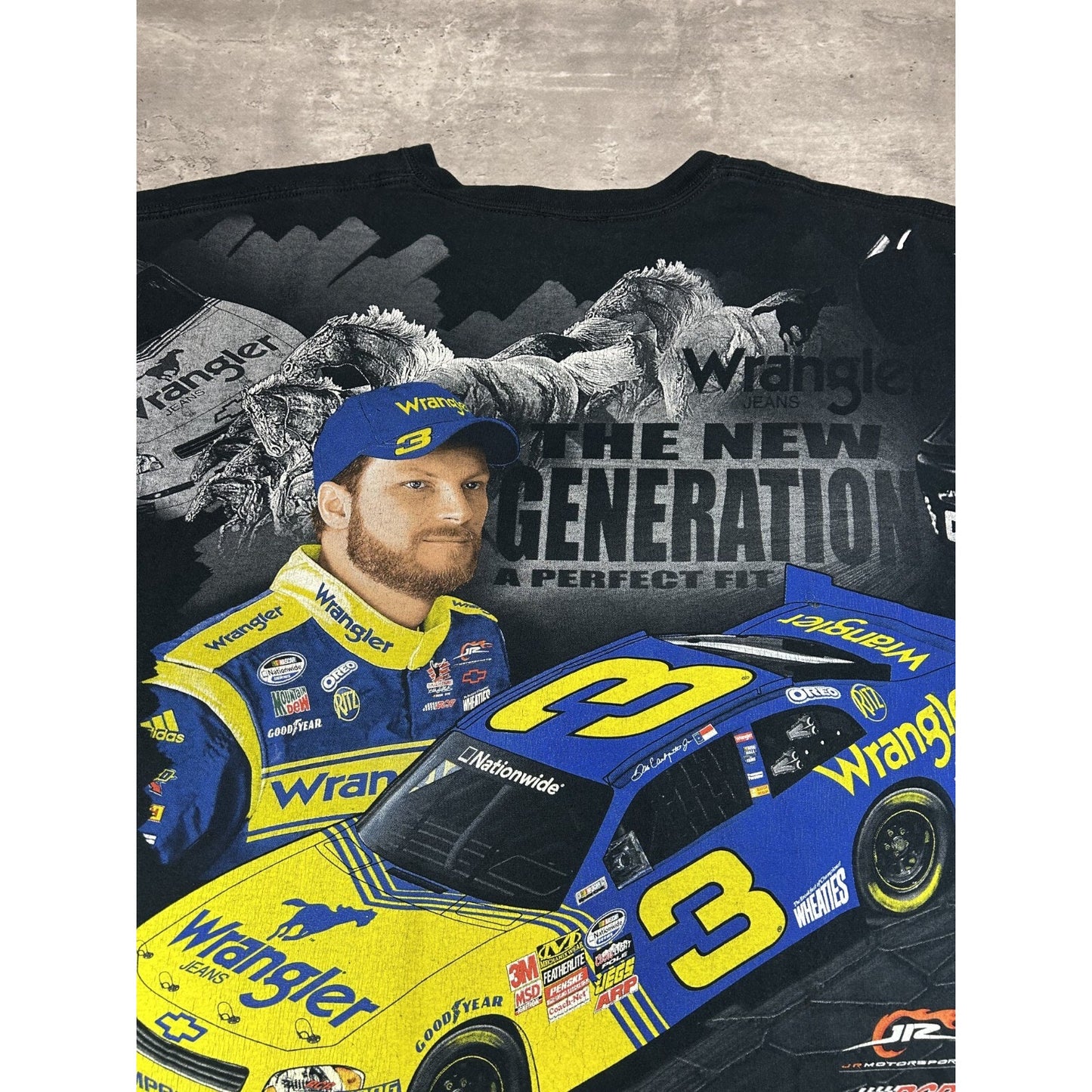 Vintage Dale Earnhardt Jr #3 Wrangler Nascar All Over Print T-Shirt Size 2XL