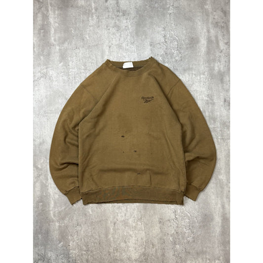 Vintage 90s Reebok Distressed Tonal Embroidered Logo Sweatshirt Size Medium