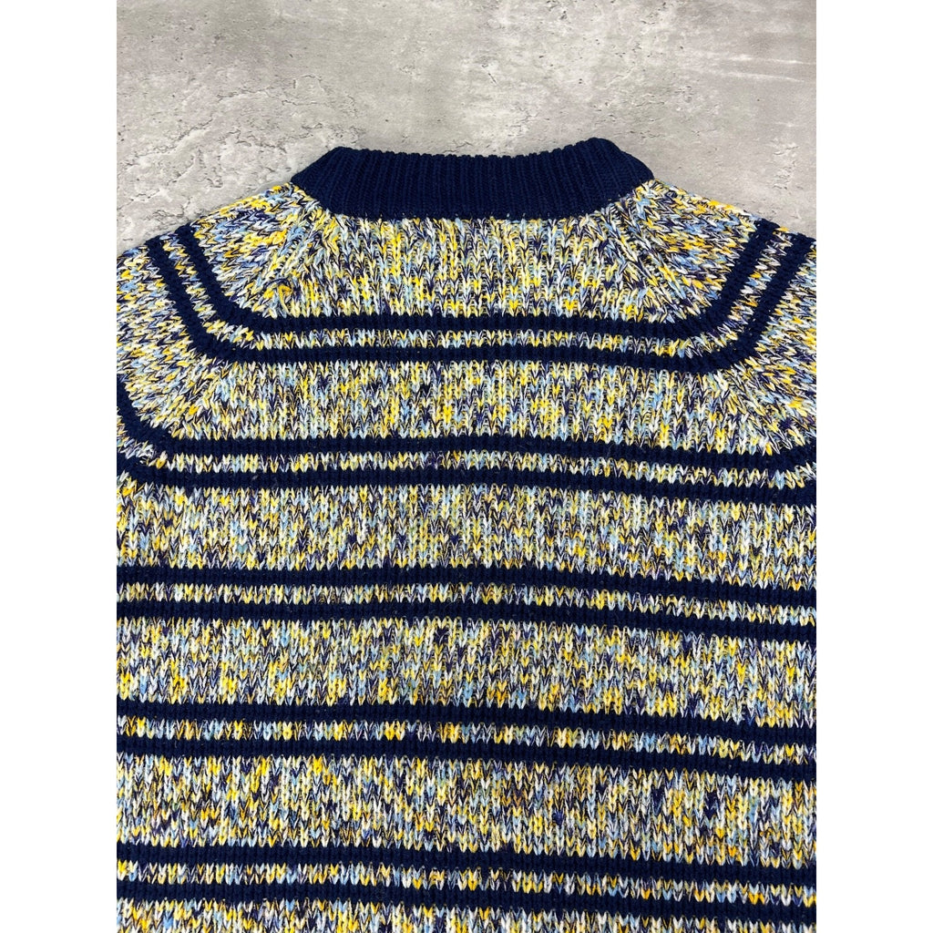 Vintage Abstract Striped Pullover Ribbed Knit Sweater Size Medium