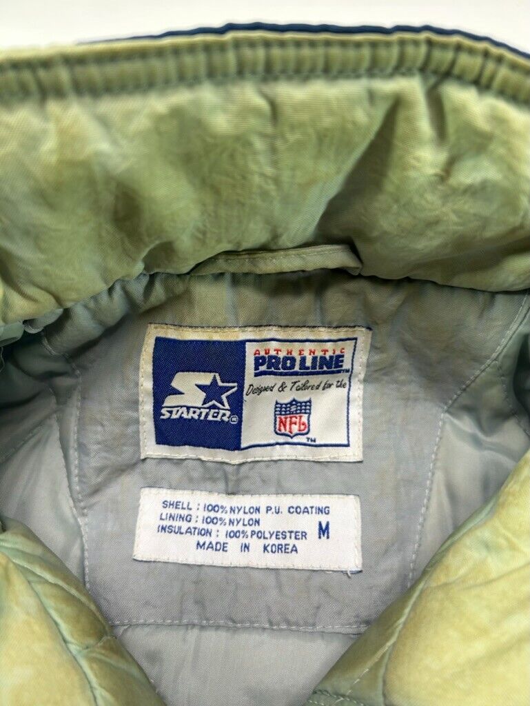 Vintage 90s Dallas Cowboys NFL Shoulder Patch Starter Football Jacket Sz Medium