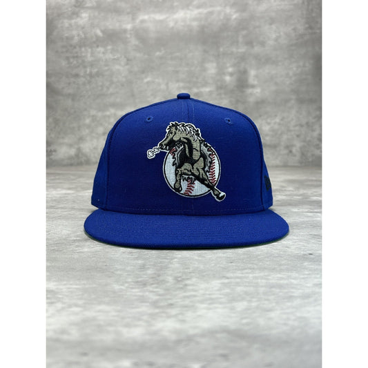 San Bernardino Stampede MiLB Embroidered Logo Baseball Fitted Hat 7 1/2 Blue