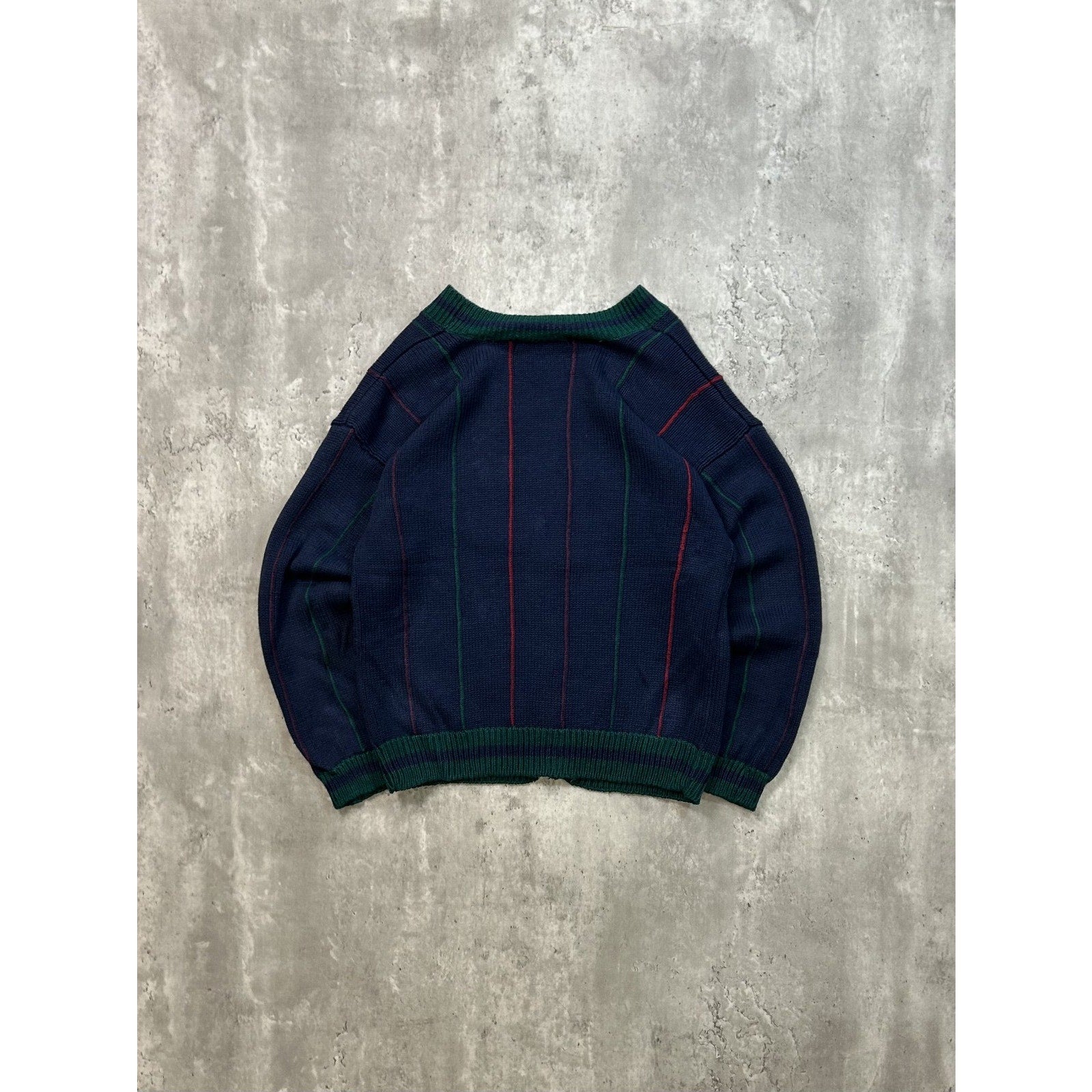 Vintage 80s/90s Striped Button Down Knit Cardigan Sweater Size YOUTH XL