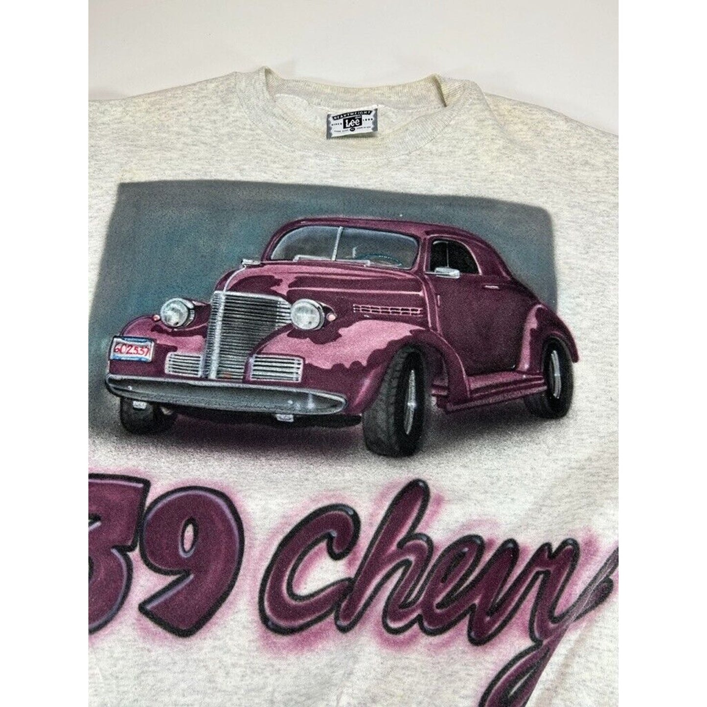 Vintage 90s '39 Chevy Rush Graphic Car Sweatshirt Size XL Grey