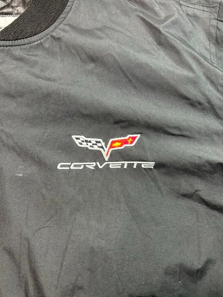 Vintage Corvette Embroidered Spellout Nylon Full Zip Bomber Jacket Size 2XL