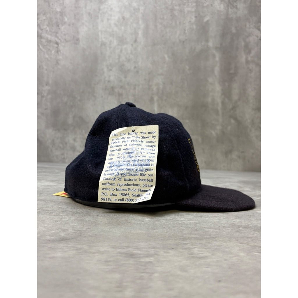 Vintage 90s Late Show With David Letterman Embroidered Fitted Hat Size 7 5/8