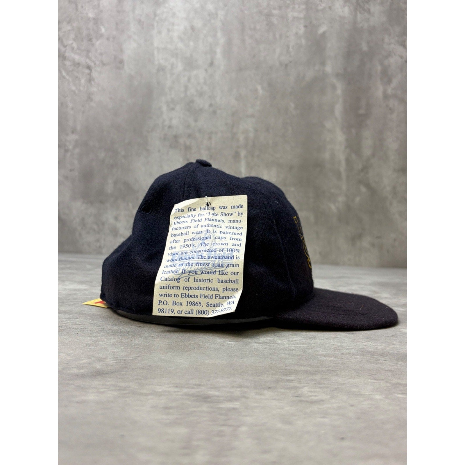 Vintage 90s Late Show With David Letterman Embroidered Fitted Hat Size 7 5/8