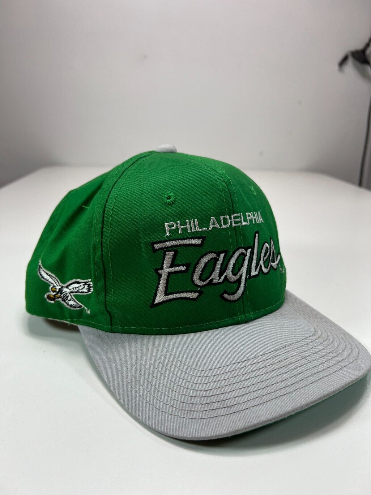 Vtg 90s Philadelphia Eagles NFL Sports Specialties Twill Script Snapback Hat