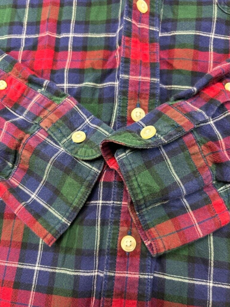 Vintage Chaps Embroidered Logo Plaid Single Pocket Button Up Shirt Size 2XL