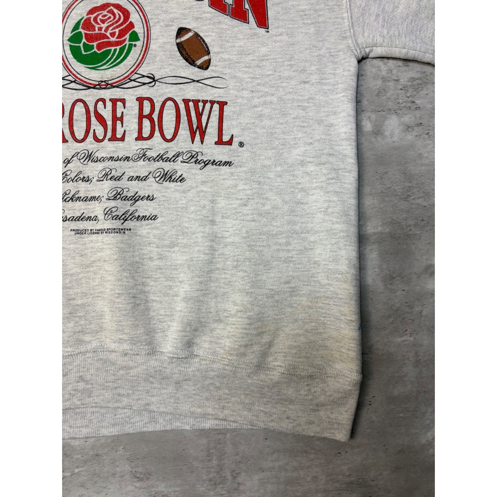 Vintage 1994 Wisconsin Badgers NCAA Rose Bowl Graphic Sweatshirt Size Medium
