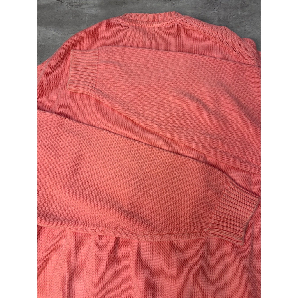 Vintage 90s Lands End Blank Pullover Pink Knit Sweater Size XLT