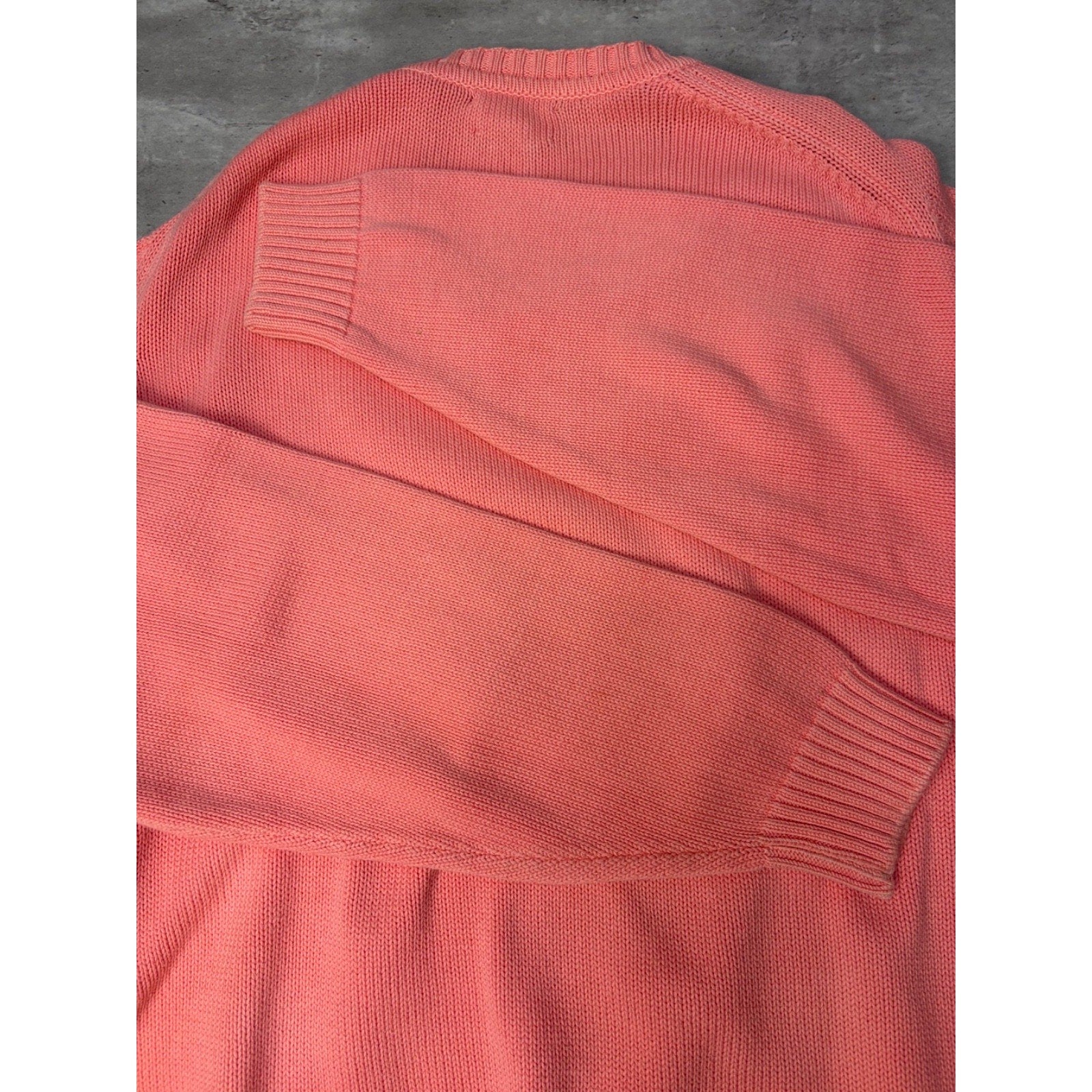 Vintage 90s Lands End Blank Pullover Pink Knit Sweater Size XLT