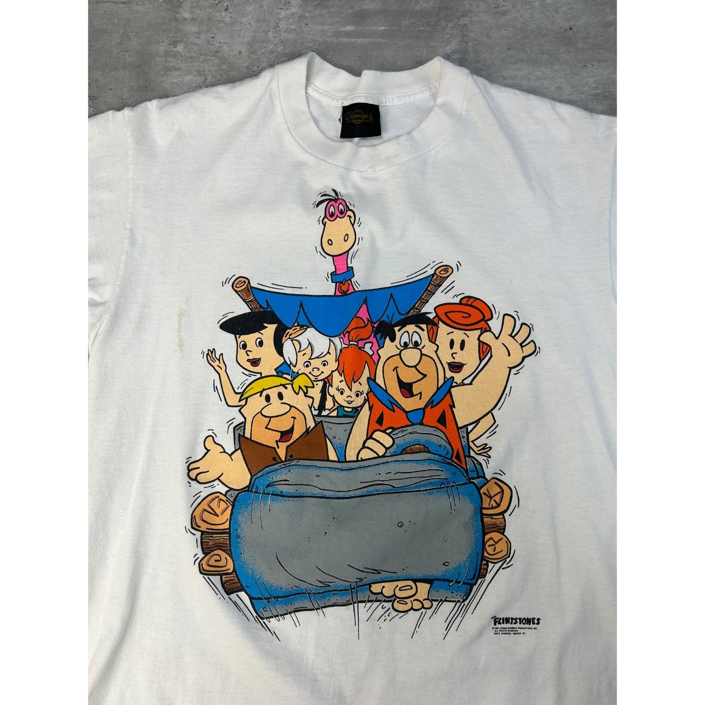 Vintage 1991 The Flintstones Cartoon Tv Show Promo Graphic T-Shirt Size Large