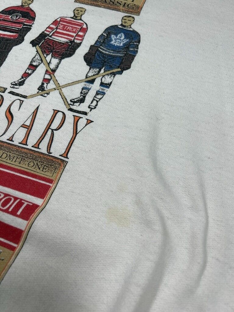 Vintage 1991 NHL 75th Anniversary Original 6 Hockey Graphic Sweatshirt Size XL
