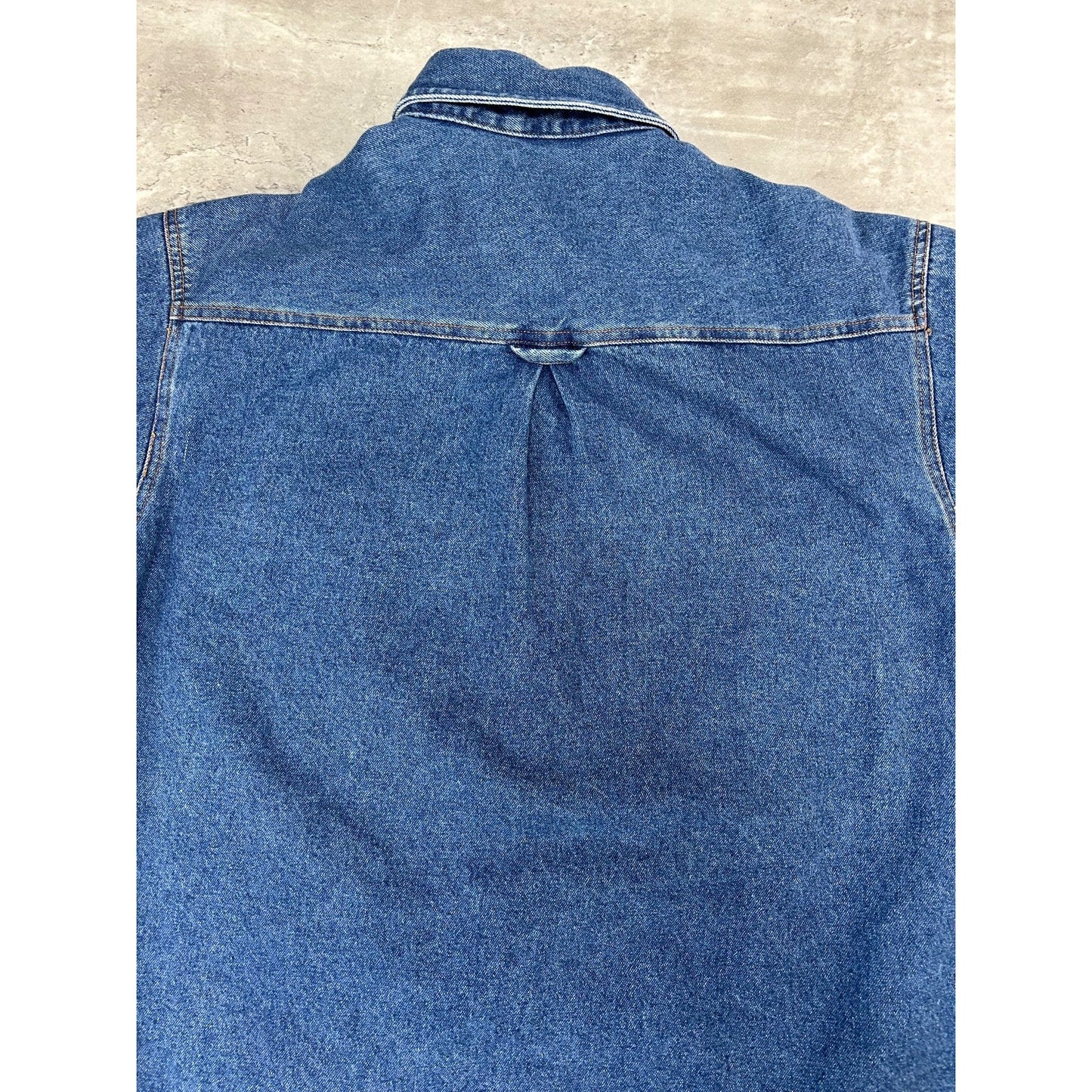 Vintage Woolrich Plaid Lined Dark Wash Denim Long Sleeve Button Up Shirt Small