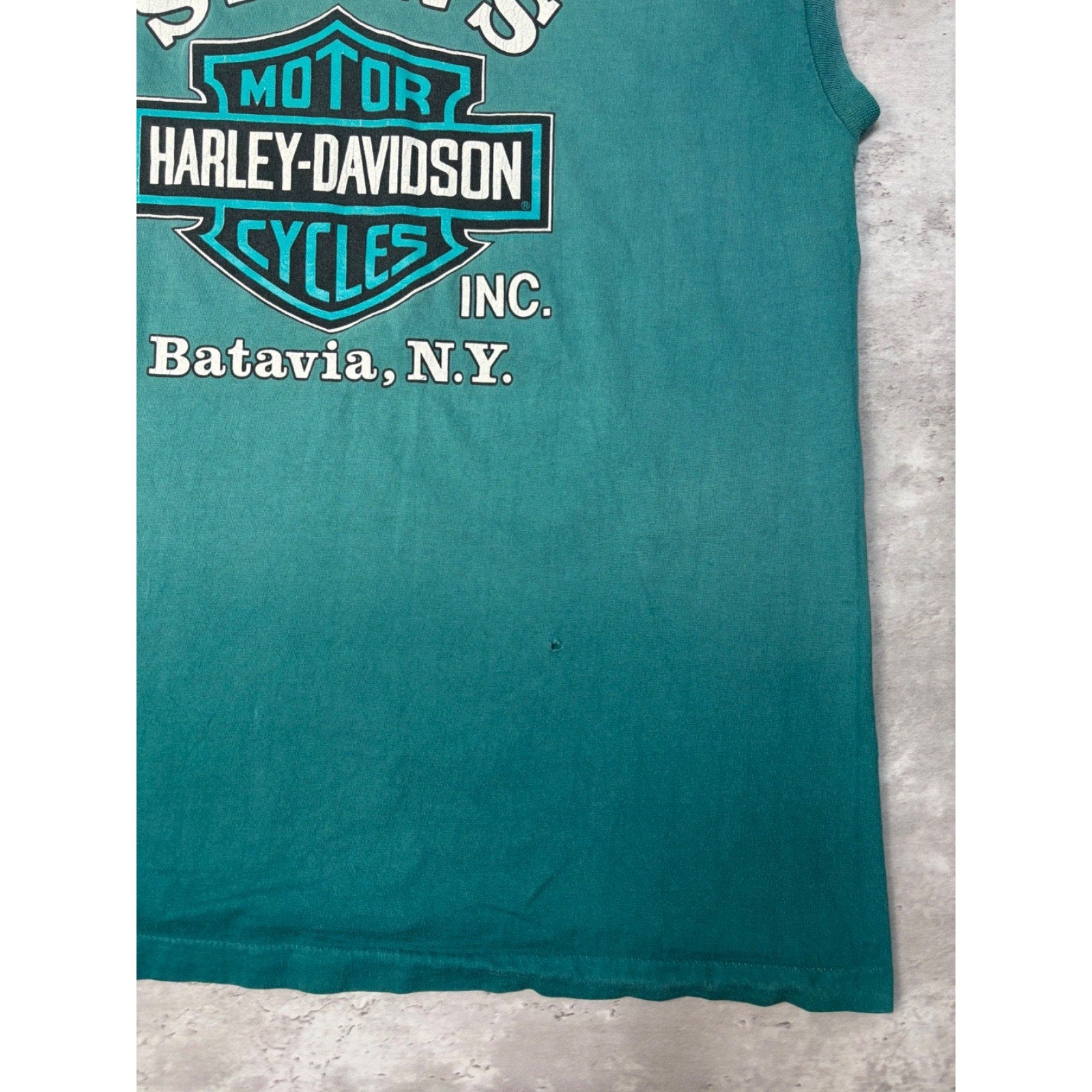 Vintage Harley Davidson Spellout Winged Crest Graphic Sleeveless T-Shirt Size XL