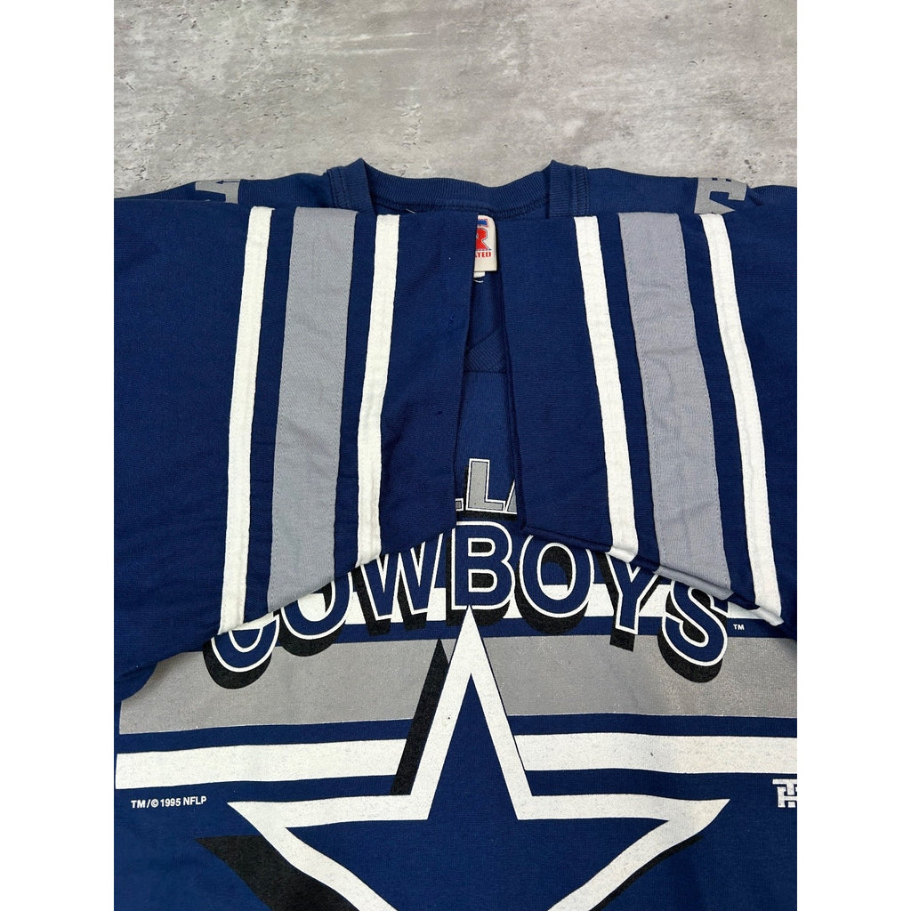 Vintage 90s Dallas Cowboys NFL Graphic Spellout Logo Jersey Size Large