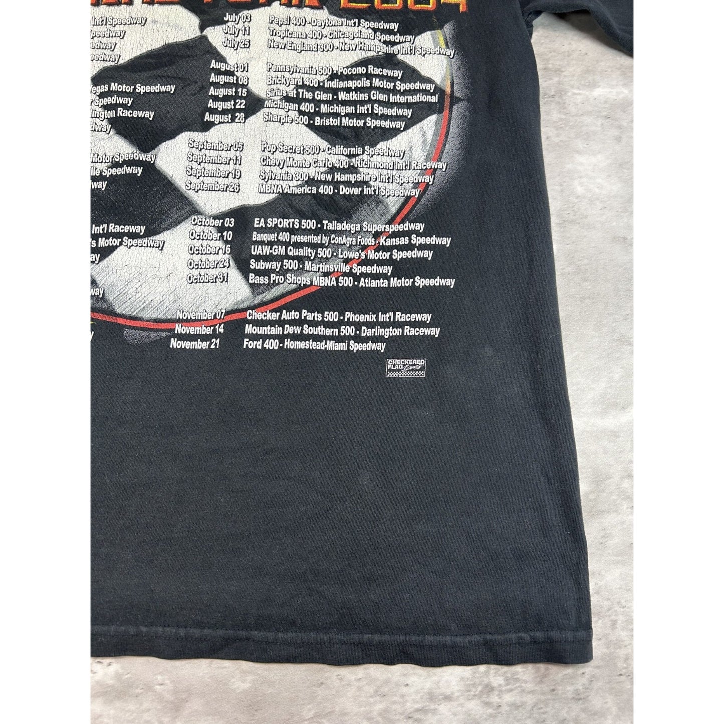 Vintage 2004 Nascar Nextel Inaugural Year Racing Graphic T-Shirt Size Medium