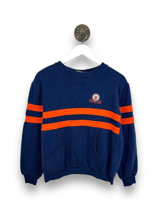 Vintage 80s Illinois Illini NCAA Striped Embroidered Logo Sweatshirt Size XS