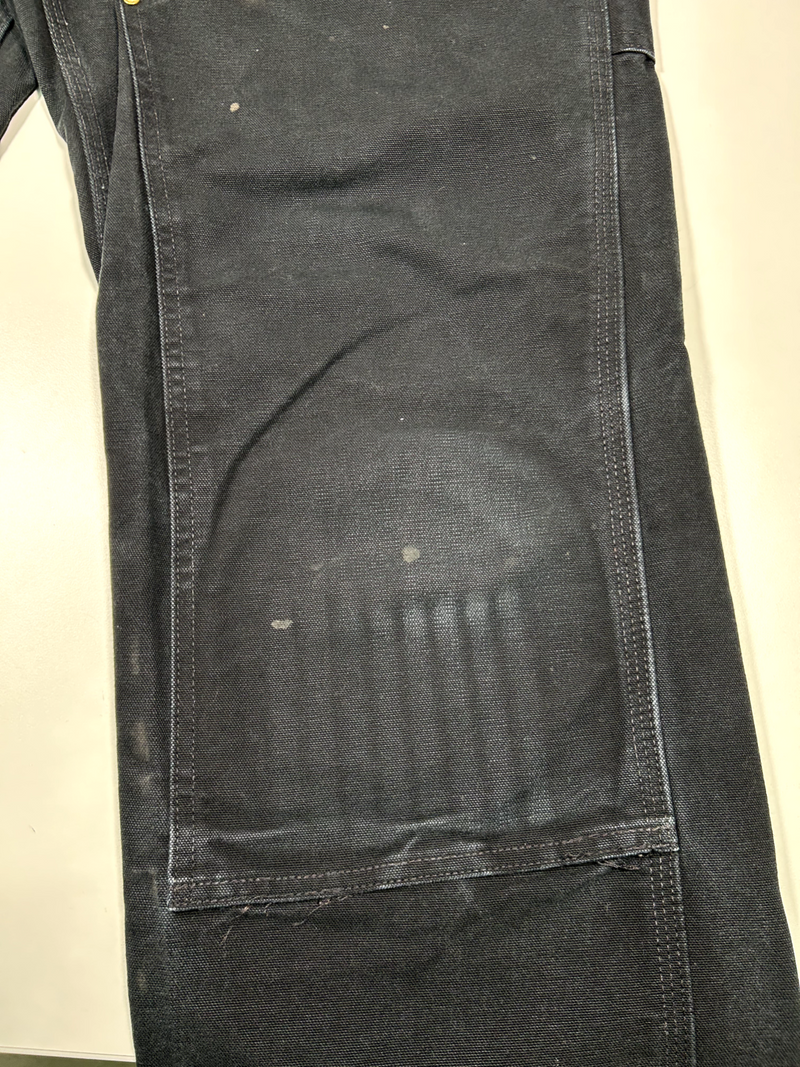 Vintage Carhartt Canvas Workwear Double Knee Carpenter Pants Size 34W Black