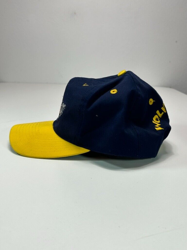 VTG 90s Michigan Wolverines NCAA Looney Tunes Taz Embroidered Snapback Hat OSFA