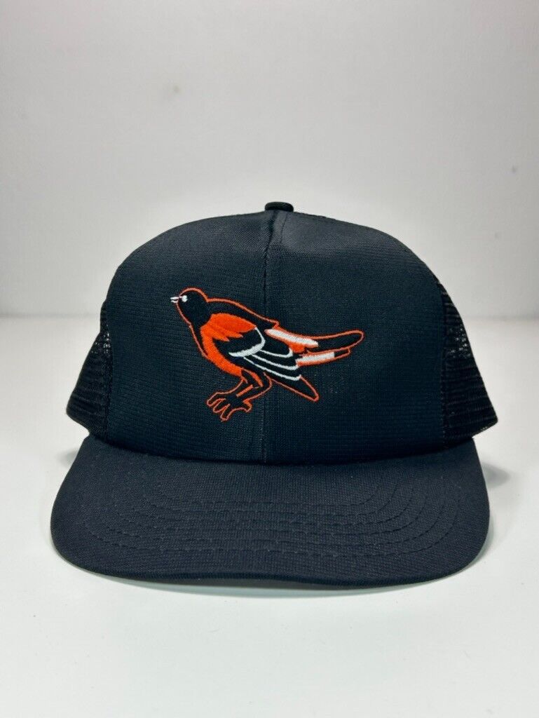 Vintage 90s Baltimore Orioles MLB Embroidered Logo Trucker Snapback Hat OSFA