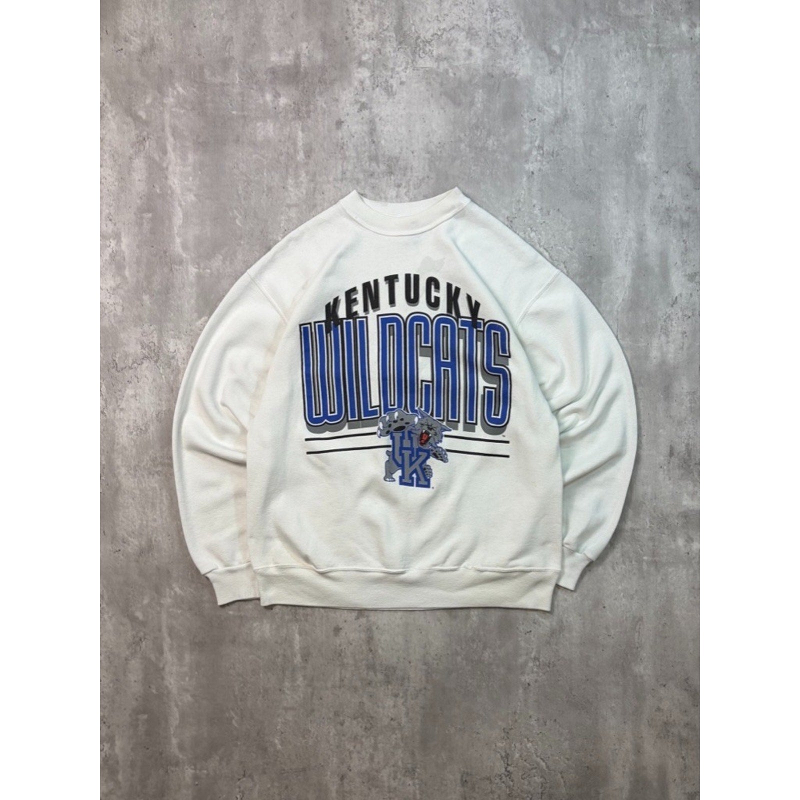 Vintage 90s Kentucky Wildcats NCAA Collegiate Spellout Sweatshirt Size Large