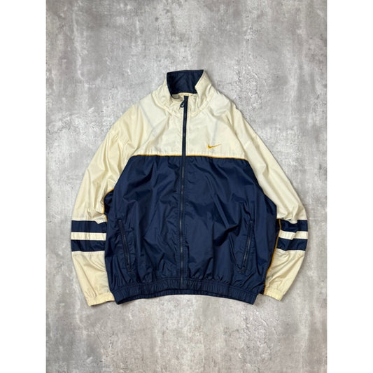 Vintage 90s Nike Embroidered Swoosh Two Tone Nylon Windbreaker Jacket Size Large