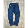 Vintage 90s Wrangler Leather Patch Dark Wash Denim Pants Size 29 Blue