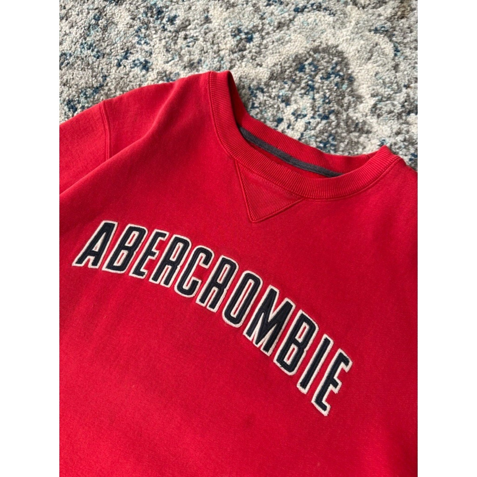 Vintage Abercrombie Embroidered Arc Spellout Crewneck Sweatshirt Size XL