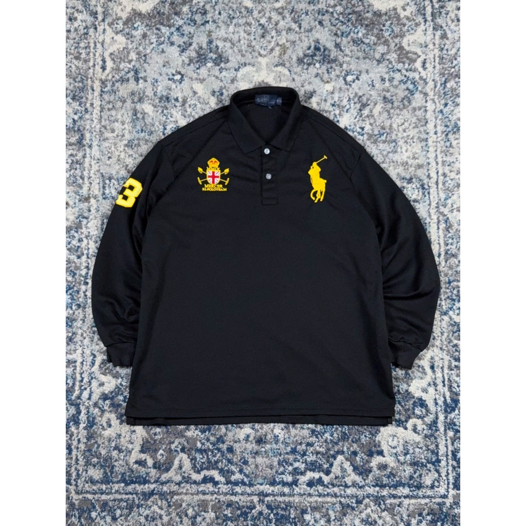Vintage Polo Ralph Lauren Embroidered Big Pony Mercer 1/4 Button Up Shirt Sz 3XL