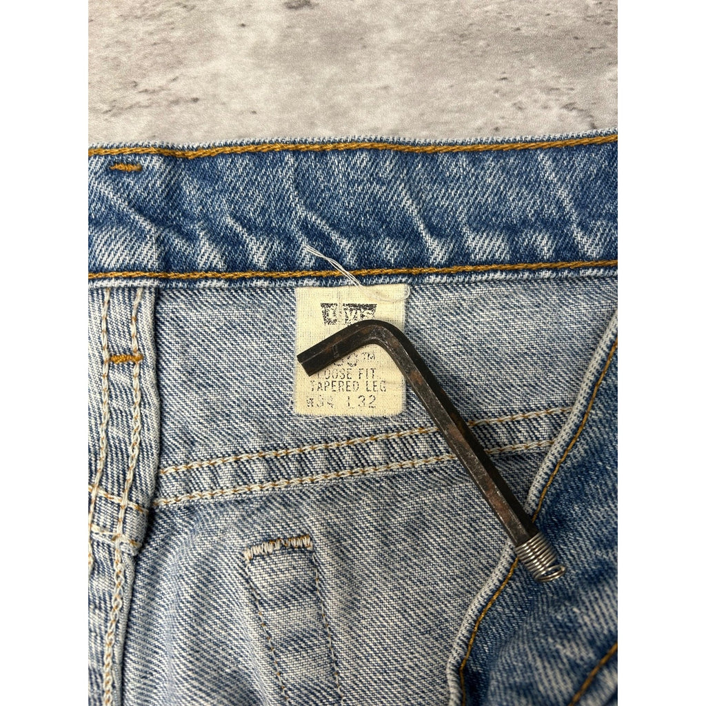 Vintage 90s Levis 550 Red Tab Relaxed Fit Medium Wash Denim Pants Size 33