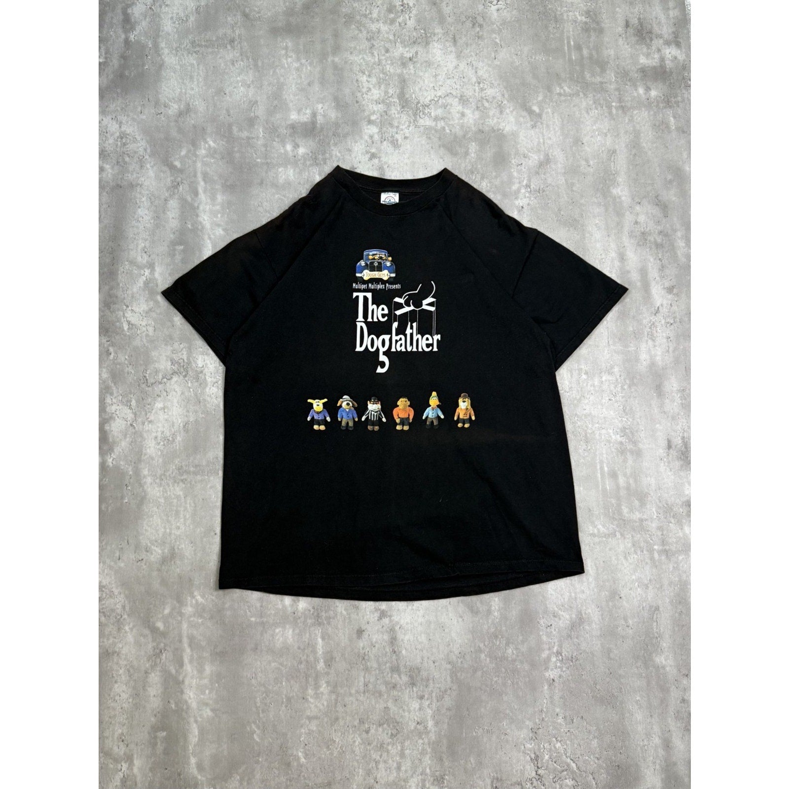 Vintage The Dogfather Parody Comedy Graphic T-Shirt Size XL Black