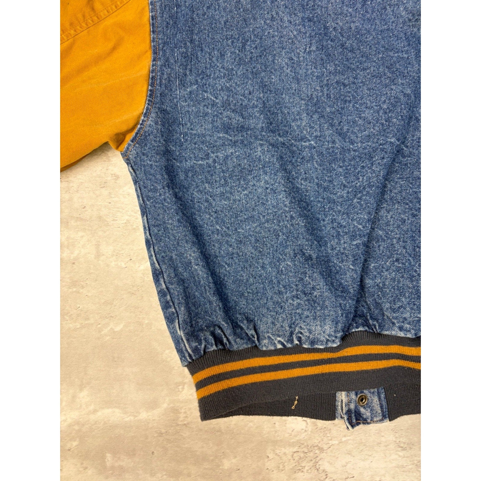 Vintage Kellogg's Racing Team Embroidered Logo Denim Varsity Jacket Size Small