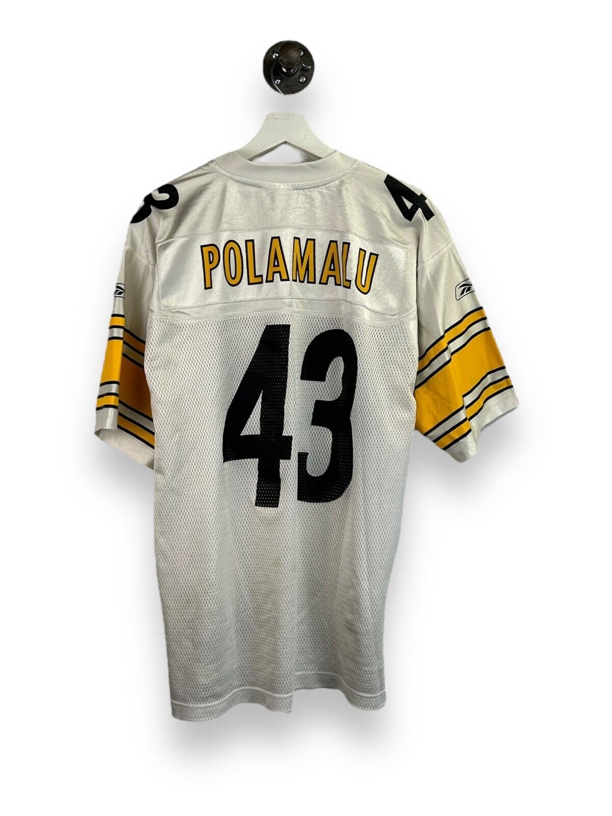 Vintage Troy Polamalu Pittsburgh Steelers NFL Reebok Football Jersey Size Medium