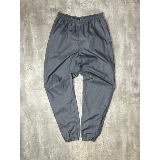Vintage 80s/90s Nike Tonal Embroidered Nylon Track Pants Size XL Gray