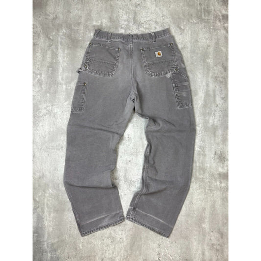 Vintage Carhartt Canvas Workwear Double Knee Carpenter Pants Size 34 Gray