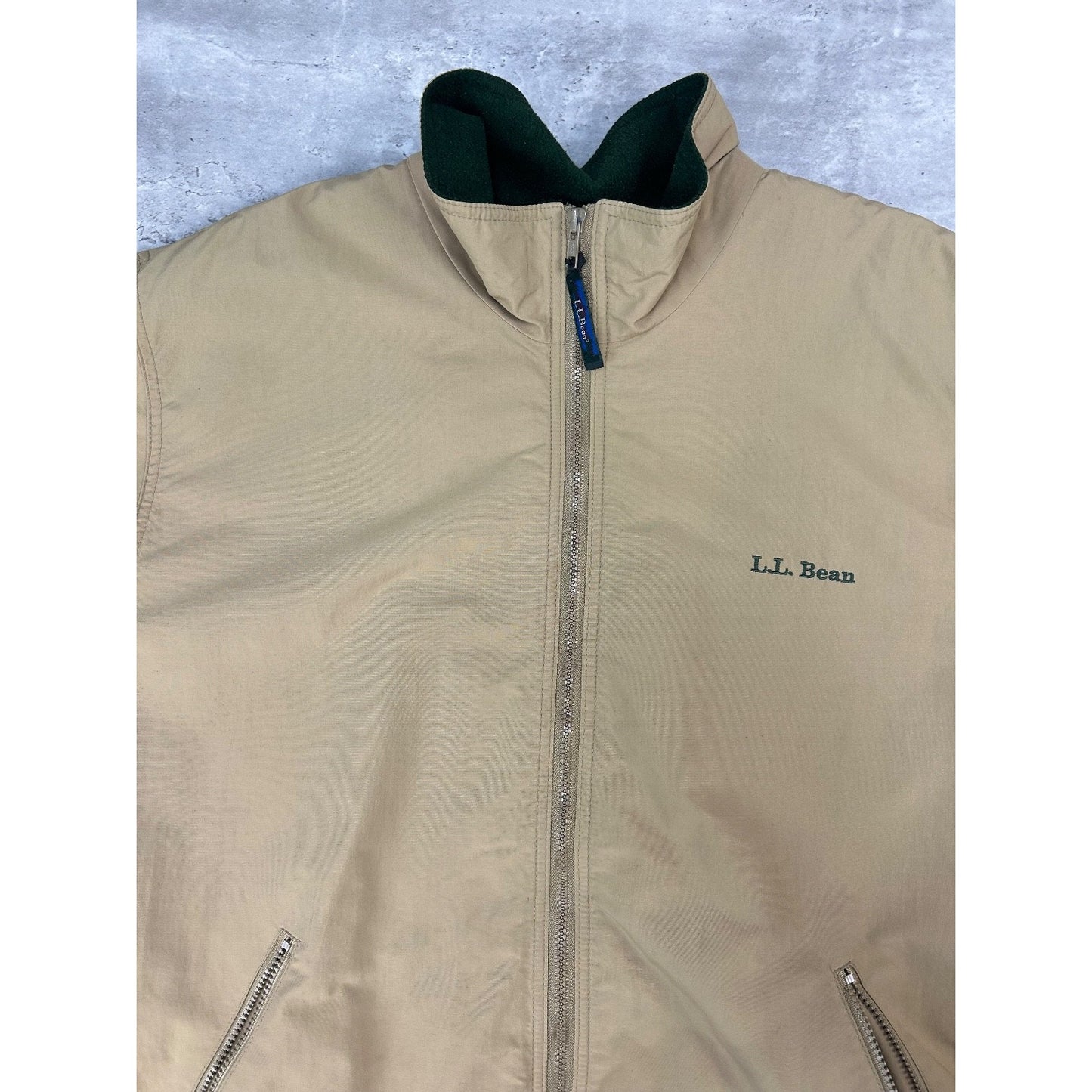 Vintage 80s/90s L.L. Bean Fleece Lined Full Zip Bomber Jacket Size 2XL