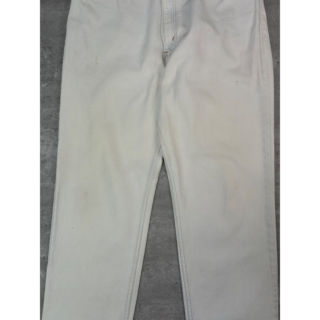Vintage 90s Levis Red Tab 540 White Denim Pants Size 36